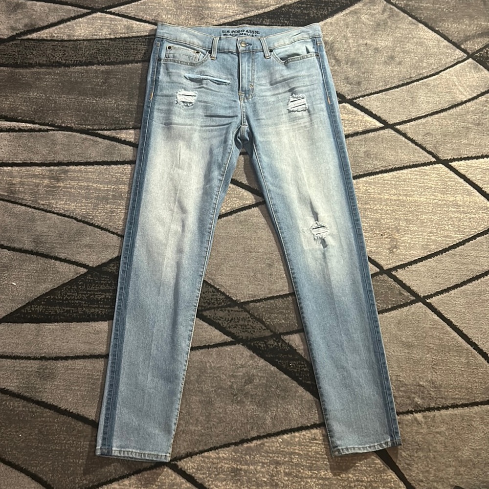 U.S. Polo Assn Black Mallet Blue Ripped Jeans